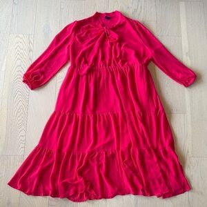 Who What Wear Vibrant Pink Long Sleeve Dress